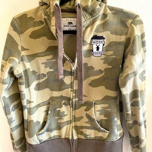 Dutch Bros. Camo Zip Up. Fits more like a medium.